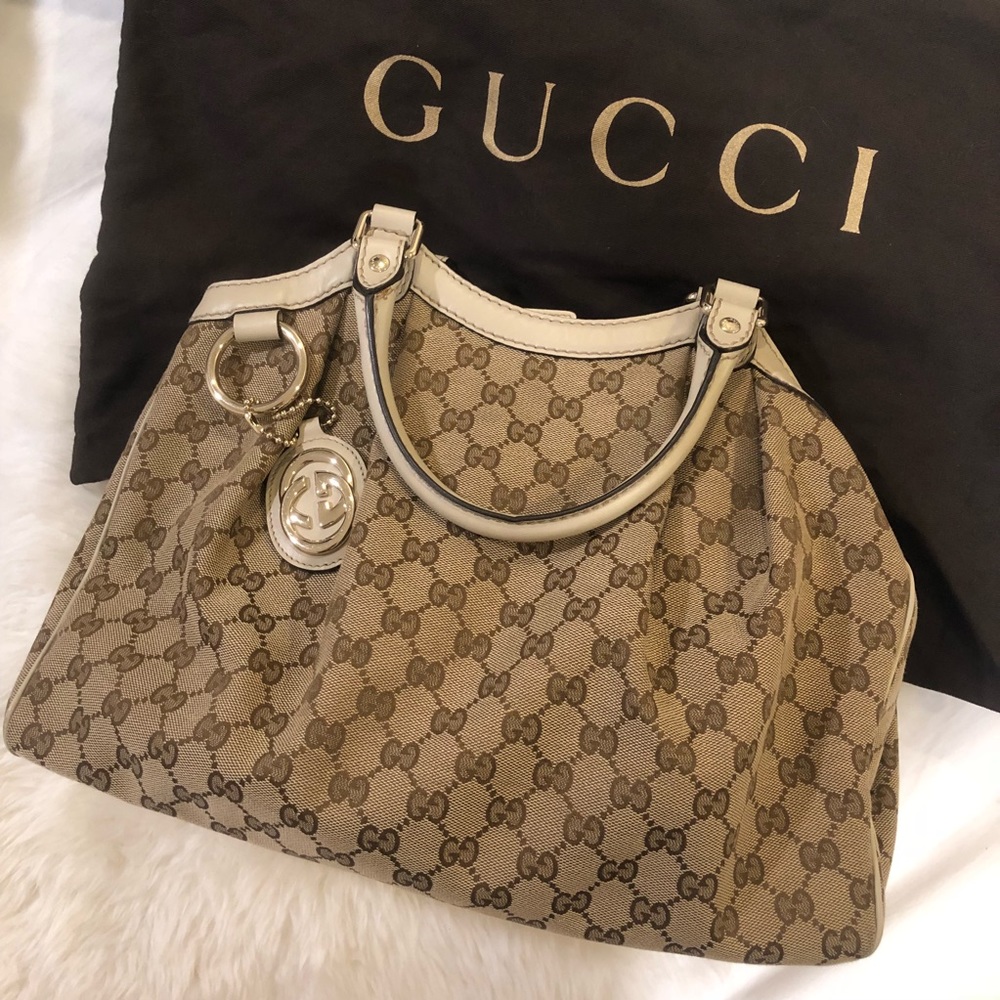 Gucci Sukey Monogram Medium Beige Bag